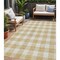 Homeroots 5' X 8' Gold And Beige Plaid Washable Indoor Outdoor Area Rug 595392 - alternate 1