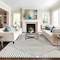 World Rug Gallery Bohemian Stripes Washable Non Slip Area Rug 9 ft x 12 ft Ivory WR73IVORY9X12 - alternate 1