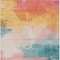 Homeroots 3' X 5' Pink Gold And Teal Blue Abstract Washable Indoor Outdoor Area Rug 611276 - alternate 8