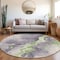 Homeroots 8' Lavender And Lime Green Round Abstract Washable Indoor Outdoor Area Rug 618516 - alternate 5