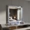 Homeroots 42" Silver And White Wood Square Lighted Dresser Mount Framed Mirror 564643 - alternate 7