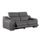 Homeroots 76in Dark Gray and Silver Italian Leather Power Reclining Loveseat 633749 - alternate 9
