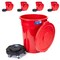 Magnum Tool Red 55 Gallon Trash Can Set (Trash Can, Quiet Dolly, and Reinforced Lid) (5 Set) CMTC-CLD0-55R05 - alternate 1