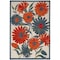 Homeroots 5' X 8' Ivory Blue Orange And Green Floral Indoor Outdoor Area Rug 545021 - alternate 9