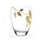 Homeroots 12" Clear And Gold Leaves Oval Crystal Glass Table Vase 375732 - alternate 3