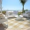 Homeroots 8' Gold And Beige Round Plaid Washable Indoor Outdoor Area Rug 595393 - alternate 7