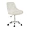 Homeroots Ivory Tufted Velvet Swivel Adjustable Height Office Desk Chair 527311 - alternate 6
