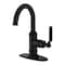 Kingston Brass One-Handle Single-Hole Bathroom Faucet with Deck Plate and Push Pop-Up Drain, Matte Black KSD2210KL - alternate 1