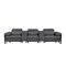 Homeroots 129" Dark Gray Top Grain Leather Reclining Metal USB Sofa 720340 - alternate 1