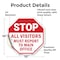 Signmission Stop All Visitors Must Report  Ma, 10 Inch X 10 Inch, Vinyl Decal OC-D-10-333 - alternate 4