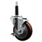 Service Caster 4'' SS Maroon Poly Swivel 3/4'' Expanding Stem Caster with Brake SCC-SSEX20S414-PPUB-MRN-TLB-34 - alternate 1