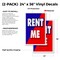 Signmission Rent Me, Vinyl Decals Only 24 Inch x 36 Inch, Vinyl Decal, 2PK DSB-2436-2PACK-Rent Me - alternate 2