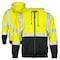 Dome75 Full-zip Hoodie, ANSI/ISEA 107-2020 Class 3, Polyester, HiVis Yellow/Black Bottom, LG DHZ1632 - alternate 1