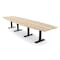 Skutchi Designs 16ft Boat Conference Table With Power | Harmony Series | 16 Person Meeting Room Table HAR-BOT-48X192-T.BK-K525-NA - alternate 1