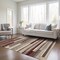 Homeroots 10' X 14' Merlot Burgundy And Beige Striped Washable Indoor Outdoor Area Rug 613301 - alternate 9