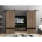 Sartodoors Sliding Double Barn Doors with Hardware, Planum 0012 Walnut and Aluminum Strips, 13FT Rail Hangers PLANUM0012DB-WLN-48 - alternate 1