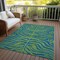 Homeroots 8' X 10' Green And Teal Blue Animal Print Washable Indoor Outdoor Area Rug 600675 - alternate 9