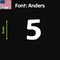 Aacc Self-Adhesive Vinyl Number: 5, Size: 7 cm. Color: White Font: Anders, 8PK AACC-Anders-N5-White-M7x8 - alternate 1