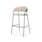 Homeroots 30" Cream and Black Fabric and Metal Bar Height Bar Chair 605928 - alternate 1