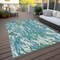 Homeroots 8' X 10' Teal Blue Ivory And Green Abstract Washable Indoor Outdoor Area Rug 600321 - alternate 8