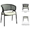 Leisuremod Ervilla Dining Armchair in Black Steel Frame with Black Wicker Back and Beige Seat ECBL-20BL-BG - alternate 8