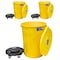 Magnum Tool Yellow 44 Gallon Trash Can Set, Trash Can, Quiet Dolly, and Reinforced Lid, 3 Set CMTC-CLD0-44Y03 - alternate 1