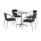 Flash Furniture Square Table Set, Aluminum, Plastic, Rattan, Stainless Steel, Grey TLH-ALUM-24SQ-020BKCHR4-GG - alternate 1