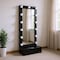 Homeroots 74" Black Wood Lighted Freestanding Framed Full Length Mirror 643654 - alternate 1