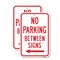 Signmission No Parking Between Signs With Left Arrow, 18'' X 24'' 2 Signs, Heavy Gauge Aluminum, 2PK A-1824-2PACK-25055 - alternate 1