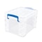 Advantus Super Stacker Lift-Off Lid Storage Tote, 7.25in x 10.88in x 6.38in, Transparent/Blue 39230 - alternate 4