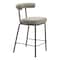 Homeroots 26" Green and Black Chenille and Steel Low Back Counter Height Bar Chair 555732 - alternate 1