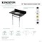 Kingston Brass 36" Black Granite Console Sink with Brass Legs, 8-Inch, 3-Hole, Black Granite/Polished Chrome KVPK36KB1 - alternate 2