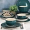 Elama Gia 24 Piece Round Stoneware Dinnerware Set in Dark Green EL-GIA24DG - alternate 6