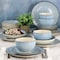 Elama Gia 24 Piece Round Stoneware Dinnerware Set in Light Blue EL-GIA24LB - alternate 6