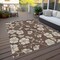 Homeroots 9' X 12' Brown And Beige Floral Washable Indoor Outdoor Area Rug 599872 - alternate 8