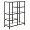 Homeroots 42" Black Metal and Glass Five Tier Geometric Bookcase 527571 - alternate 1
