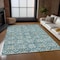 Homeroots 5' X 8' Teal Blue Gray And Gold Floral Washable Indoor Outdoor Area Rug 595992 - alternate 8