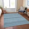 Homeroots 10' X 14' Teal Blue And Aqua Striped Washable Indoor Outdoor Area Rug 610617 - alternate 9