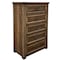 Homeroots 32" Brown Solid Wood Five Drawer Chest 524608 - alternate 1