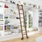 Quiet Glide 8.06 ft. Walnut Sunburst Wheel Bronze Rolling Ladder, 12 ft. Rail QG.210-8WA-12-H.07 - alternate 1