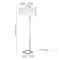 Homeroots 68" Nickel Floor Lamp With White Frosted Glass Rectangular Shade 523419 - alternate 8