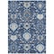 Homeroots 10' X 14' Navy Blue Charcoal And Ivory Damask Washable Indoor Outdoor Area Rug 599441 - alternate 7