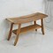 Homeroots Compact Curvilinear Teak Shower Outdoor Bench With Shelf In Natural Finish 376739 - alternate 6