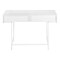 Homeroots 47" White Wood and Metal H-Shape Computer Desk With Two Drawers 489876 - alternate 10