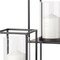 Homeroots Set of Two Black Geometric Metal And Glass Tabletop Hurricane Candle Holders, 2PK 608528 - alternate 3