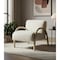 Homeroots 30" Off White and Natural Faux Fur And Wood Arm Chair 635752 - alternate 9