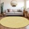 Homeroots 8' Gold Round Floral Washable Indoor Outdoor Area Rug 607364 - alternate 9
