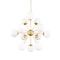 Homeroots Gold Sputnik Eleven Light Frosted Metal and Glass Dimmable Chandelier With White Shades 611357 - alternate 5