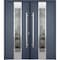 Vdomdoors Steel Double Doors Deux 5755 Gray Graphite Stainless Inserts Single Modern Painted DEUX5755DEXD-GRE-RH-W72 x H80 - alternate 1