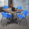 Regency Square Kobe Breakroom Table W/ 4 M Stack Chairs, 48 in W, 48 in L, Noble Oak TKB4848NO47BE - alternate 8
